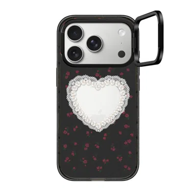 Casetify Iphone 17 Pro Case Black Impact Ring Stand Case Magsafe Compatible  Cottagecore,heart Gothic Pearly 
