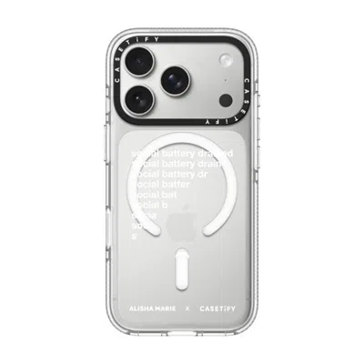 Casetify Iphone 17 Pro Case Clear Impact Clear Case Magsafe Compatible  Alisha Marie Social Battery Case Case In Transparent