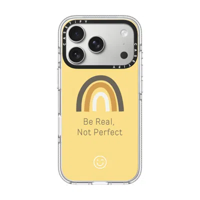 Casetify Iphone 17 Pro Case Clear Impact Clear Case Magsafe Compatible  Be Real, Not Perfect  In Yellow