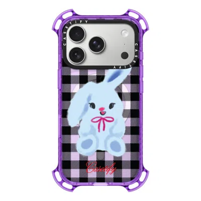 Casetify Iphone 17 Pro Case Lavender Bounce Case Magsafe Compatible  Animal,cartoon Bunny With Plaid In Purple
