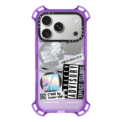 Casetify Iphone 17 Pro Case Lavender Bounce Case Magsafe Compatible  Anxiety Advisory Sticker Case  In Purple