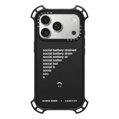 Casetify Iphone 17 Pro Case Matte Black Bounce Case Magsafe Compatible  Alisha Marie Social Battery Case Case