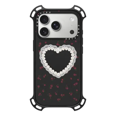 Casetify Iphone 17 Pro Case Matte Black Bounce Case Magsafe Compatible  Heart,cottagecore Gothic Pearly Heart