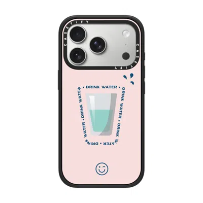 Casetify Iphone 17 Pro Case Matte Black Impact Case Magsafe Compatible  Hydrate Then Dominate  In Pink