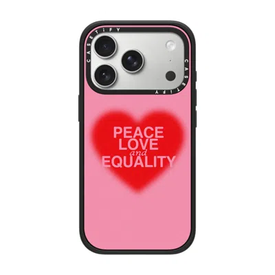 Casetify Iphone 17 Pro Case Matte Black Impact Case Magsafe Compatible  Peace Love And Equality