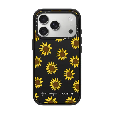 Casetify Iphone 17 Pro Case Matte Black Impact Case Magsafe Compatible  Secret Sunflower