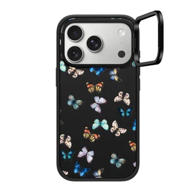 Casetify Iphone 17 Pro Case Matte Black Impact Ring Stand Case Magsafe Compatible  Animal Noir Butterfly