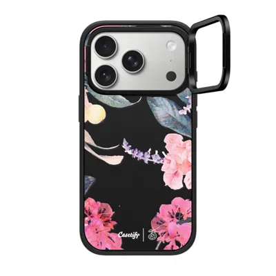 Casetify Iphone 17 Pro Case Matte Black Impact Ring Stand Case Magsafe Compatible  Spring Design #2 - Floral 