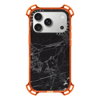Casetify Iphone 17 Pro Case Orange Bounce Case Magsafe Compatible  Black Marble