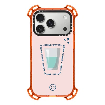 Casetify Iphone 17 Pro Case Orange Bounce Case Magsafe Compatible  Hydrate Then Dominate  In Neutral