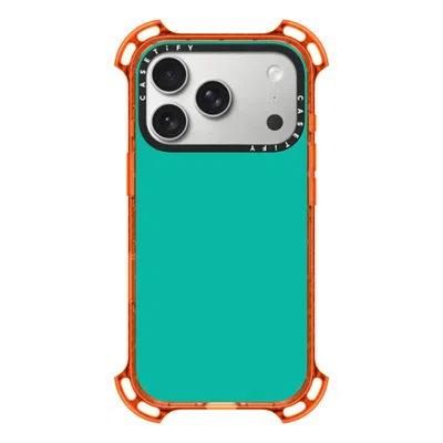 Casetify Iphone 17 Pro Case Orange Bounce Case Magsafe Compatible  Mint Green