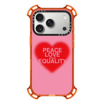 Casetify Iphone 17 Pro Case Orange Bounce Case Magsafe Compatible  Peace Love And Equality