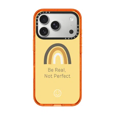 Casetify Iphone 17 Pro Case Orange Impact Case Magsafe Compatible  Be Real, Not Perfect  In Yellow
