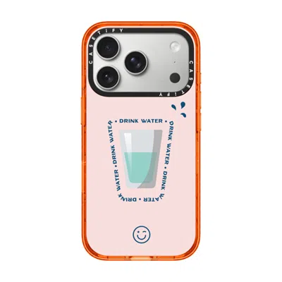 Casetify Iphone 17 Pro Case Orange Impact Case Magsafe Compatible  Hydrate Then Dominate  In Pattern