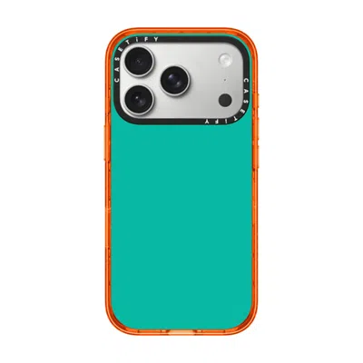 Casetify Iphone 17 Pro Case Orange Impact Case Magsafe Compatible  Mint Green