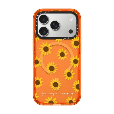 Casetify Iphone 17 Pro Case Orange Impact Case Magsafe Compatible  Secret Sunflower