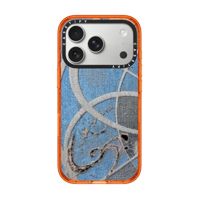 Casetify Iphone 17 Pro Case Orange Impact Case Magsafe Compatible  Surrealism Cyber Denim
