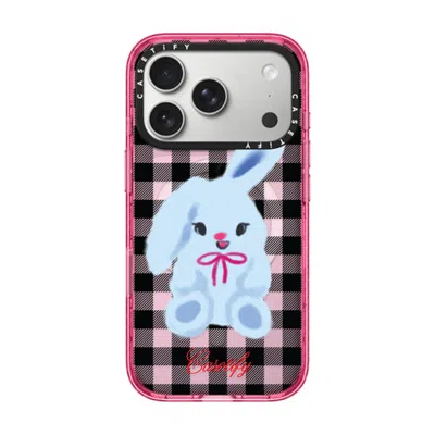Casetify Iphone 17 Pro Case Pink Impact Case Magsafe Compatible  Animal,cartoon Bunny With Plaid