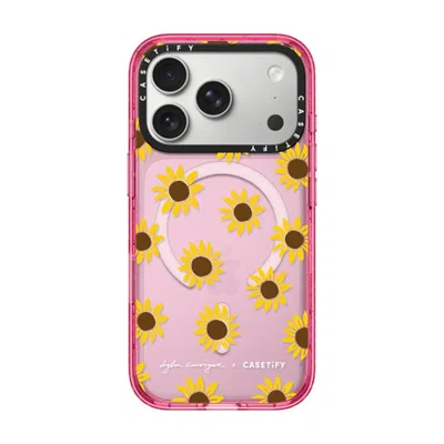 Casetify Iphone 17 Pro Case Pink Impact Case Magsafe Compatible  Secret Sunflower
