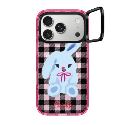 Casetify Iphone 17 Pro Case Pink Impact Ring Stand Case Magsafe Compatible  Animal,cartoon Bunny With Plaid