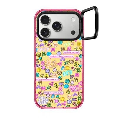 Casetify Iphone 17 Pro Case Pink Impact Ring Stand Case Magsafe Compatible  Emoji Paradise
