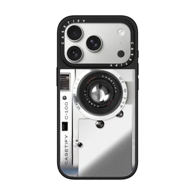 Casetify Iphone 17 Pro Case Silver On Black Mirror Case Magsafe Compatible  Camera Case - Retro