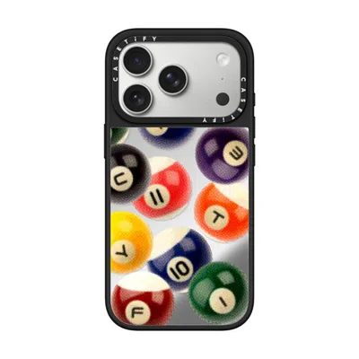 Casetify Iphone 17 Pro Case Silver On Black Mirror Case Magsafe Compatible  Sport Billiard