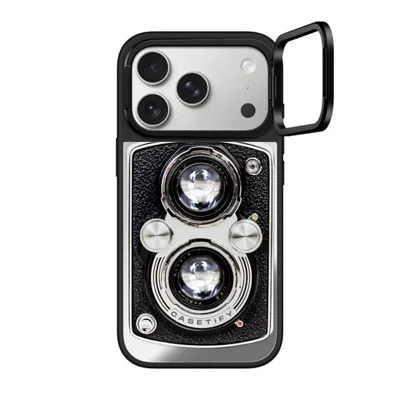Casetify Iphone 17 Pro Case Silver On Black Mirror Ring Stand Case Magsafe Compatible  Camera Case - Vintage  In Purple