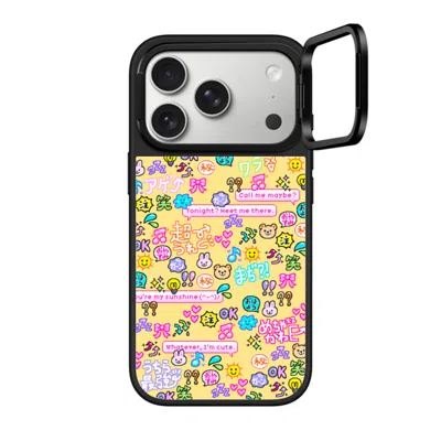 Casetify Iphone 17 Pro Case Silver On Black Mirror Ring Stand Case Magsafe Compatible  Emoji Paradise Casetif