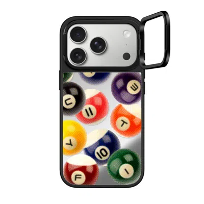 Casetify Iphone 17 Pro Case Silver On Black Mirror Ring Stand Case Magsafe Compatible  Sport Billiard