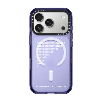 Casetify Iphone 17 Pro Case Soft Blue Impact Case Magsafe Compatible  Alisha Marie Social Battery Case Caseti