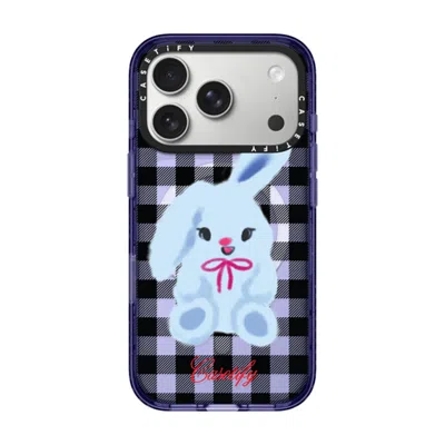 Casetify Iphone 17 Pro Case Soft Blue Impact Case Magsafe Compatible  Animal,cartoon Bunny With Plaid