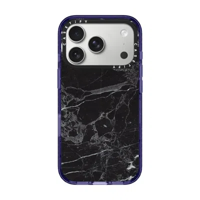 Casetify Iphone 17 Pro Case Soft Blue Impact Case Magsafe Compatible  Black Marble