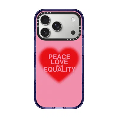 Casetify Iphone 17 Pro Case Soft Blue Impact Case Magsafe Compatible  Peace Love And Equality