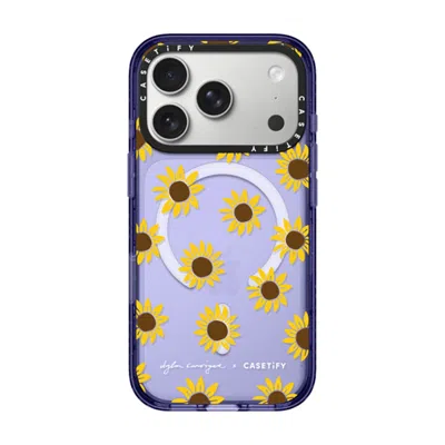 Casetify Iphone 17 Pro Case Soft Blue Impact Case Magsafe Compatible  Secret Sunflower