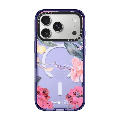 Casetify Iphone 17 Pro Case Soft Blue Impact Case Magsafe Compatible  Spring Design #2 - Floral Garden Caseti