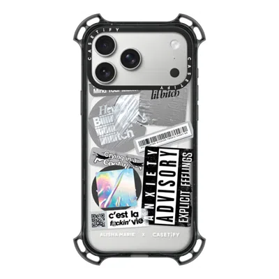 Casetify Iphone 17 Pro Max Case Black Bounce Case Magsafe Compatible  Anxiety Advisory Sticker Case