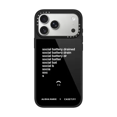 Casetify Iphone 17 Pro Max Case Black Glaze Case Magsafe Compatible  Alisha Marie Social Battery Case Casetif