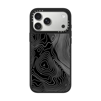 Casetify Iphone 17 Pro Max Case Black Glaze Case Magsafe Compatible  Nature,pattern Topography Map