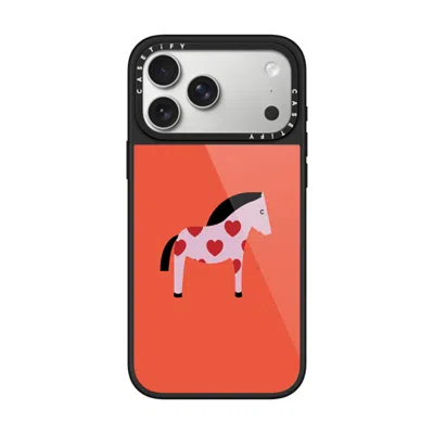 Casetify Iphone 17 Pro Max Case Black Glaze Case Magsafe Compatible  Pony With Red Heart - Blood Orange Caset