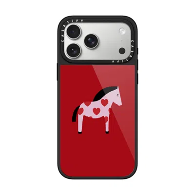 Casetify Iphone 17 Pro Max Case Black Glaze Case Magsafe Compatible  Pony With Red Heart - Cherry On Top Case