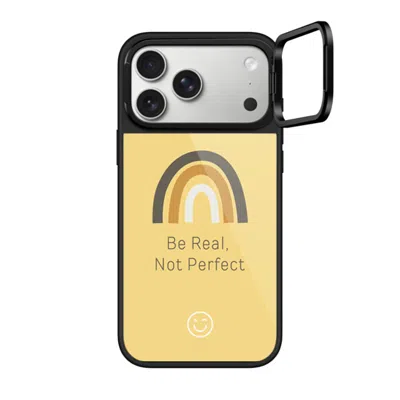 Casetify Iphone 17 Pro Max Case Black Glaze Ring Stand Case Magsafe Compatible  Be Real, Not Perfect  In Yellow