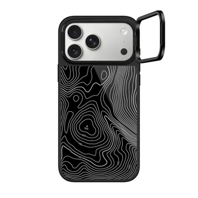 Casetify Iphone 17 Pro Max Case Black Glaze Ring Stand Case Magsafe Compatible  Nature,pattern Topography Map