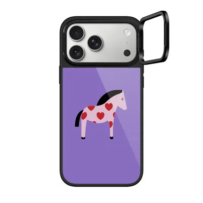 Casetify Iphone 17 Pro Max Case Black Glaze Ring Stand Case Magsafe Compatible  Pony With Red Heart - Lavende