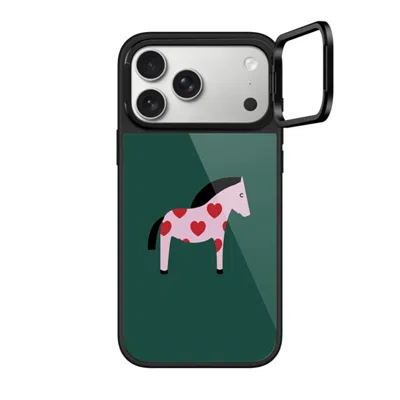 Casetify Iphone 17 Pro Max Case Black Glaze Ring Stand Case Magsafe Compatible  Pony With Red Heart - Mossy M