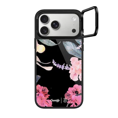 Casetify Iphone 17 Pro Max Case Black Glaze Ring Stand Case Magsafe Compatible  Spring Design #2 - Floral Gar