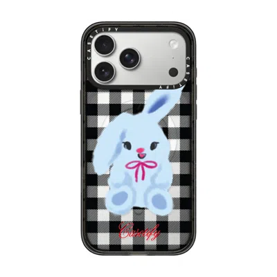 Casetify Iphone 17 Pro Max Case Black Impact Case Magsafe Compatible  Animal,cartoon Bunny With Plaid