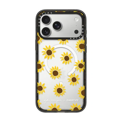 Casetify Iphone 17 Pro Max Case Black Impact Case Magsafe Compatible  Secret Sunflower