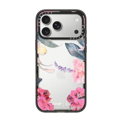 Casetify Iphone 17 Pro Max Case Black Impact Case  Spring Design #2 - Floral Garden