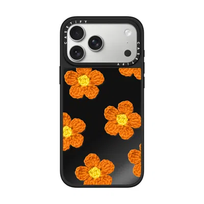 Casetify Iphone 17 Pro Max Case Black On Black Mirror Case Magsafe Compatible  Floral,pattern,y2k Crochet Flo